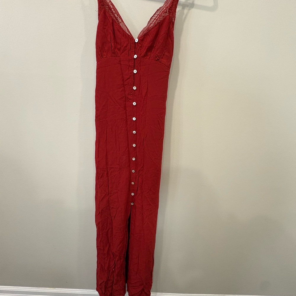 Rust Button-Down Dress